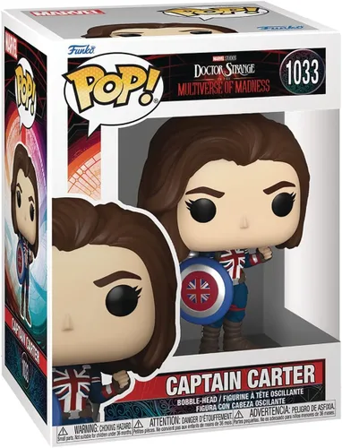 Miniatura 3 de POP Pop! Marvel: Doctor Strange Multiverse of Madness: Captain Carter Figura de vinilo POP (Con funda protectora compatible con POP Box)