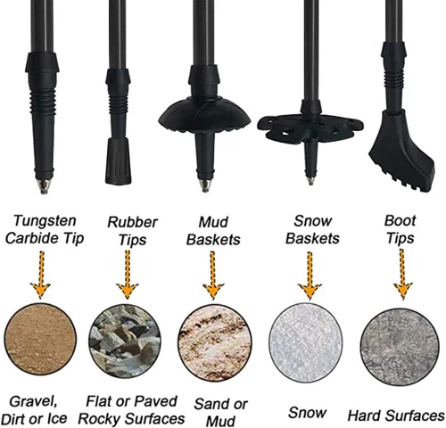 Miniatura 6 de Aihoye Bastones de trekking con absorción de golpes, ajustables, para senderismo o senderismo, plegable, fuerte, paquete de 2 piezas, bastón ligero