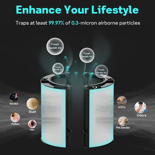 Miniatura 4 de Leemone Filtro de Reemplazo 2 en 1 HEPA+Carbón 360° Combi Compatible con Dyson TP06 HP06 PH02 PH01 PH03 PH04 HP09 TP09 HP07 TP07 TP10 HP10, Filtro