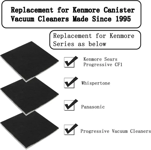 Miniatura 3 de Paquete de 4 filtros de espuma CF-1 compatibles con los modelos Kenmore Sears Progressive, Progressive y Whispertone, Panasonic