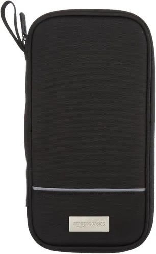 Tienda Basics Organizador de billetera de pasaporte de viaje RFID - 10 x 5 pulgadas color negro Negro Organizador
