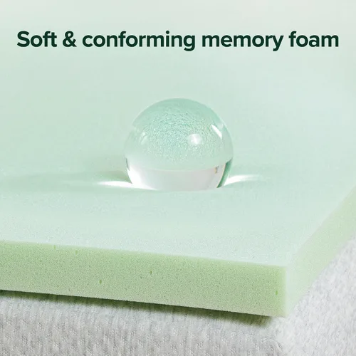 Miniatura 3 de ZINUS Cubrecolchón de espuma viscoelástica de té verde de 1.5 pulgadas, ropa de cama para dormitorio, capa de alivio de presión, ideal para aliviar