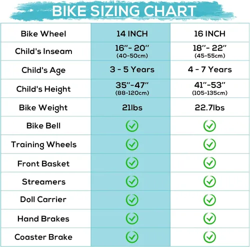 Miniatura 4 de WEIZE Kids Bike, 14 16 Inch Children Bicycle for Girls Ages 4-12 Years Old, Front Basket, Bell, Streamer, Doll Seat, Adjustable Seat & Handlebars