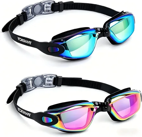 Gafas de natación: paquete de 2 gafas de natación antivaho, sin fugas, protección UV, para adultos, hombres, mujeres, jóvenes