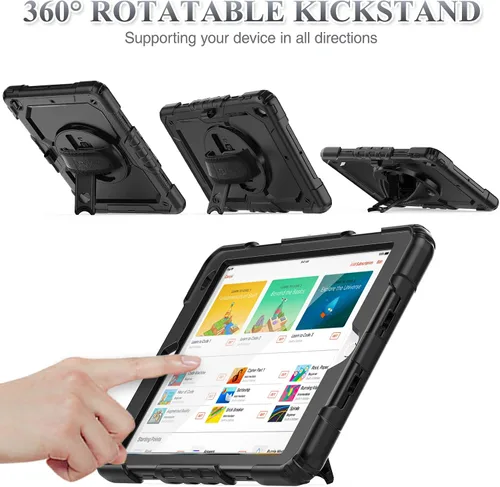 Miniatura 3 de SEYMAC stock Funda para iPad de 9ª/8ª/7ª generación de 10.2", a prueba de golpes con protector de pantalla, soporte para lápiz