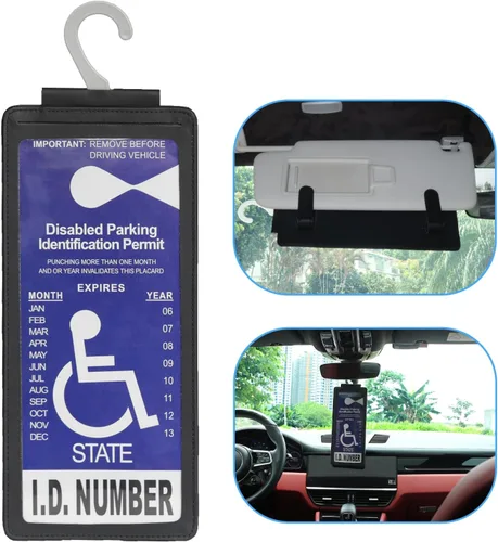 Miniatura 9 de Portaplacas portátil para discapacitados para auto - Protector ultra transparente para portaplacas de discapacitados con asa y funda - Portaplacas