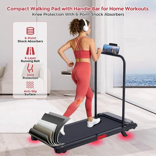 Miniatura 9 de MCRG Walking Pad Treadmill with Incline, 2026 Upgrade Portable Walking pad Treadmill with Handle Bar, 0.6-7.6MPH Small Treadmills Walking Pad for