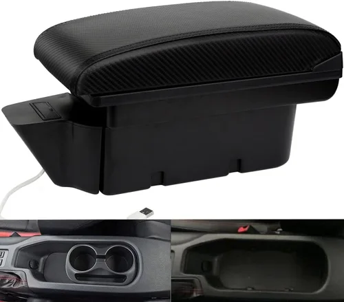 Miniatura 10 de Consola Reposabrazos para Toyota 86 GT86 / Subaru BRZ Centro Caja de Almacenamiento Dual para Scion FR-S 2012-2020 (Todo Negro) Reposabrazos