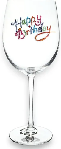 Miniatura 2 de THE QUEENS' JEWELS Happy Birthday - Copa de vino con tallo con joyas, 21 onzas, regalo único para mujeres, cumpleaños, lindo, divertido, sin pintar