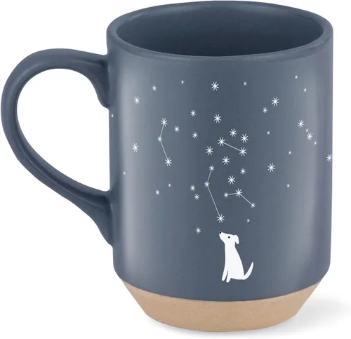 Miniatura 3 de Fringe Studio Celestial Dog - Taza de cerámica para perro, 12 onzas líquidas, azul marino, 429017 Perro celestial