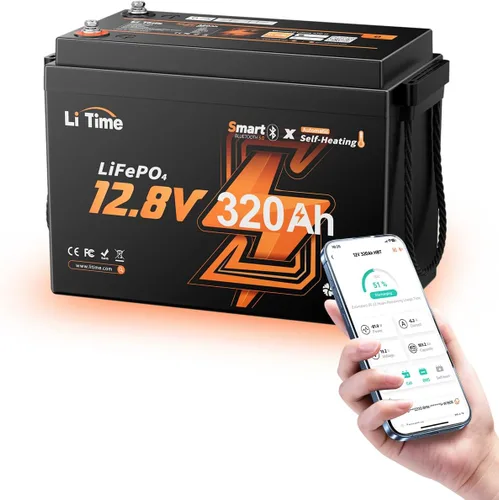 Miniatura 17 de LiTime Batería LiFePO4 de 12 V 230 Ah, recargable, de litio, más de 4000 ciclos profundos, energía de respaldo para casa rodante, remolque de viaje