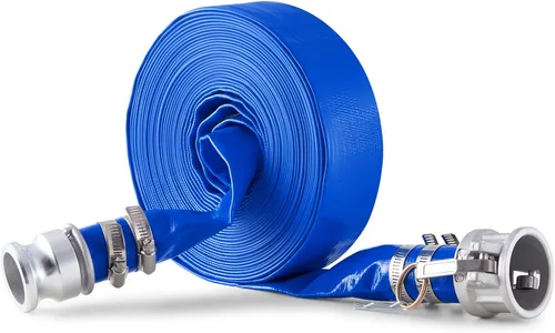 Miniatura 12 de Manguera de Descarga VEVOR, 3" x 105', Manguera de PVC Plana, Manguera de Retrolavado y Drenaje Resistente con Abrazaderas, Resistente a