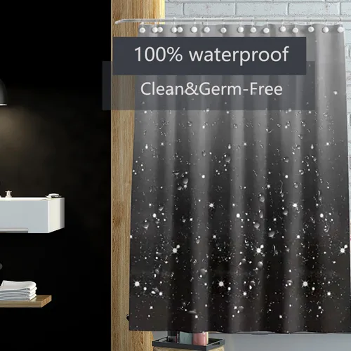 Miniatura 4 de Forro de cortina de ducha de 72 x 72 pulgadas, forro de ducha ligero de plástico impermeable 4G para baño, con agujeros de ojales y 3 pesos