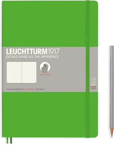 Miniatura 5 de LEUCHTTURM1917 - Cuaderno mediano A5 de tapa blanda, 123 páginas numeradas para escribir y llevar un diario (color negro, cuadriculado)