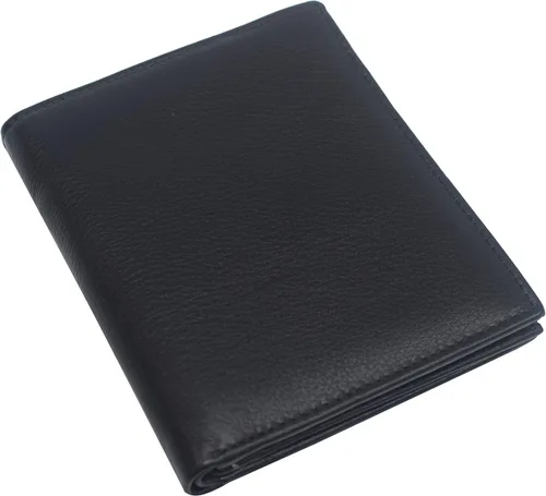 Miniatura 2 de Marshal Cartera plegable de cuero genuino con bloqueo RFID para hombres, ranuras para tarjetas, 2 compartimentos para billetes, ventanas