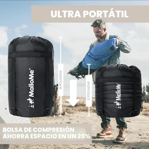 Miniatura 7 de MalloMe Sacos de dormir para adultos para clima frío y cálido, saco de dormir para mochileros para niños de 10 a 12 años, niñas, niños, ligeros