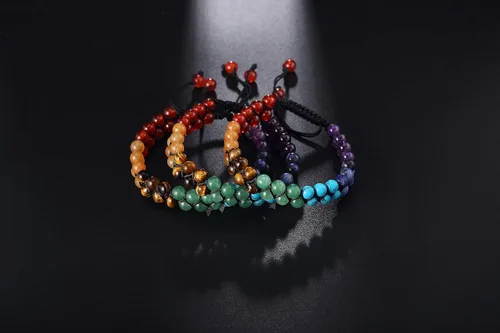 Miniatura 11 de QINJIEJIE Pulsera de cuentas de chakras para meditación, relajación, ansiedad, pulsera de cristal curativo para mujeres y hombres, Piedra Cristal