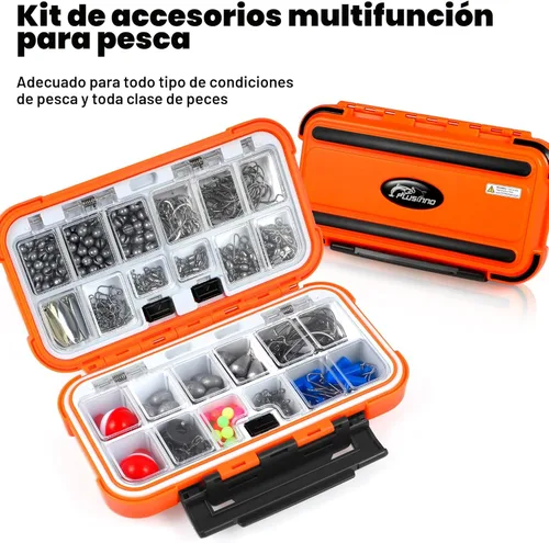 Miniatura 3 de PLUSINNO 253/387pcs Fishing Gear Accessories Kit, Fishing Tackle Box with Tackle Included, Fishing Hooks, Fishing Weights Sinkers, Spinner Blade