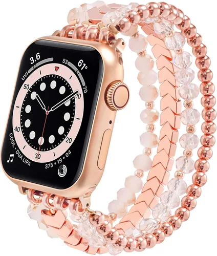 Miniatura 12 de MOFREE Pulsera de cuentas compatible con Apple Watch Band de 1.496 pulgadas, 1.575 pulgadas, 1.614 pulgadas, 1.654 pulgadas, 1.732 pulgadas, 1.772