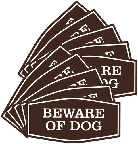 Miniatura 11 de All Quality Fancy Beware of Dog Letrero Material duradero Señales de seguridad para el hogar Fácil de instalar (negro/oro), mediano, 1 paquete