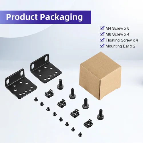 Miniatura 5 de Kit de oído para rack TP-Link de 19 pulgadas para interruptores de montaje en rack 1U Extensor de ancho de 17.3 a 19 pulgadas