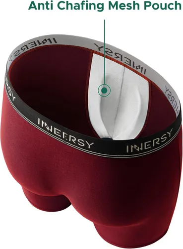 Miniatura 2 de INNERSY Calzoncillos tipo bóxer transpirables para hombre, bolsa de soporte, ropa interior elástica para entrenamiento, paquete de 4