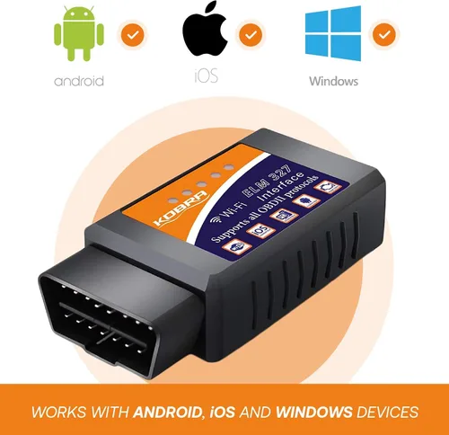 Miniatura 6 de Lector inalámbrico de códigos OBD2 para autos KOBRA. Herramienta lectora [versión mejorada] se conecta a través de Wifi con cualquier dispositivo