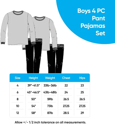 Miniatura 7 de Minecraft Mojang - Conjunto de pijama de manga corta para niños, 4 piezas, pijama de enredadera