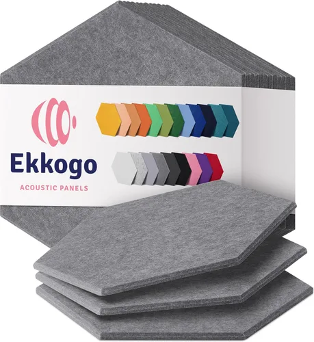 Miniatura 15 de Paneles insonorizantes de alta densidad para pared, forma hexagonal, paquete de 12 unidades de 14" x 12.1" x 0.4", color azul mezclilla Azul denim