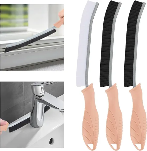 Miniatura 8 de TQRR 3 piezas cepillo de cerdas duras para limpieza de grietas, cepillo de limpieza, cepillo de limpieza para fregadero de cocina, cepillo para Negro