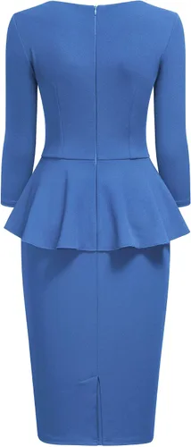 Miniatura 5 de Miusol - Vestido de mujer estilo retro con cuello cuadrado y volantes