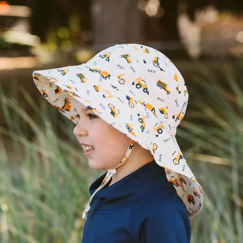 Miniatura 4 de JAN & JUL Sombrero de sol Xplorer de algodón ajustable para niños 50+ UPF