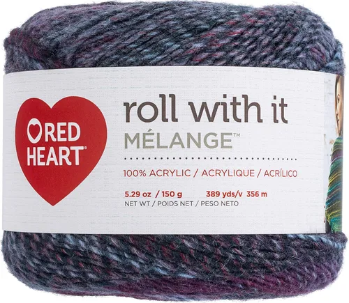 Miniatura 31 de Red Heart Roll with It Sparkle - Hilo de amatista – Paquete de 3 unidades de 5.29 oz/5.3 onzas, mezcla acrílica, 4 medianos (peinado), 561 yardas