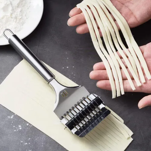Cortador de fideos de acero inoxidable y rodillo de celosía, máquina para hacer espaguetis para pasta, cortador de masa de mano, máquina de prensado