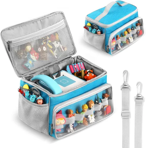 PISOSN Estuche de transporte portátil compatible con el juego de iniciación de Toniebox y figuras de Tonies, bolsa de transporte de juguetes Azul