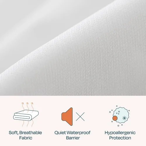 Miniatura 4 de Carcasa Linenspa con cierre impermeable, transpirable prueba de polvo y ácaros, cama prueba protector de colchón, Poliéster, Completo