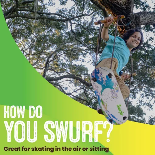 Miniatura 4 de Swurfer TreeSkate - Columpio para patineta, columpio de surf de pie para exteriores, soporta hasta 200 libras, a partir de 6 años, asas ajustables