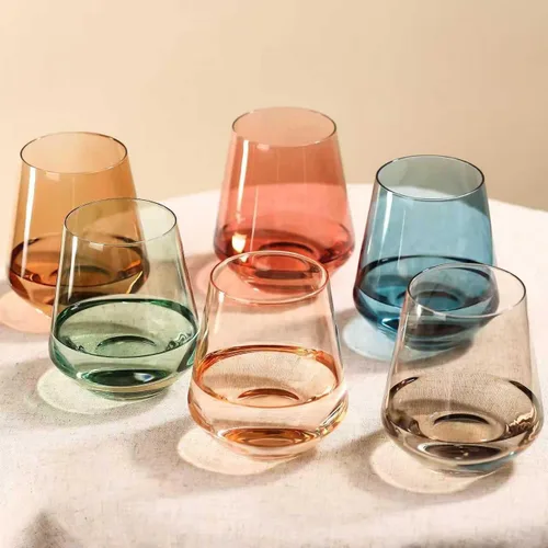 Miniatura 8 de comfit Juego de copas de vino de colores de 6 a 15 onzas sopladas a mano, sin plomo, copas de vino coloridas, para cumpleaños, boda, inauguración