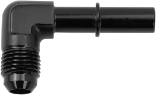 Miniatura 3 de KRD PERFORAMANCE 3/8 SAE Conexión rápida a 6AN Macho Push On EFI Manguera de línea de combustible de 90 grados Adaptador de montaje Conector
