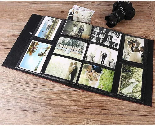 Miniatura 2 de Vienrose Álbum de fotos para 600 fotos de 4 x 6 pulgadas, cubierta de piel, capacidad extra grande para bodas, bebés y vacaciones Rojo