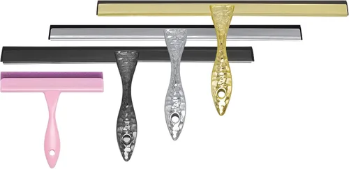 Miniatura 8 de Escobilla de ducha de silicona multiusos para puerta de cristal de ducha, con 2 ganchos y mini escobilla rosa, para vidrio de baño, automóvil, pared