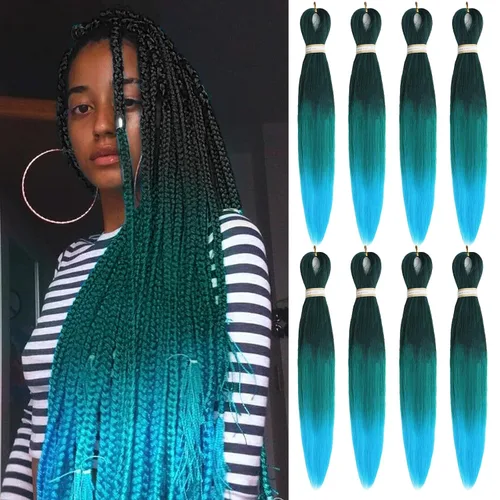 Miniatura 52 de Beyond Beauty - Trenzas preestiradas de cabello profesional sin picazón, ajuste de agua caliente, fibra sintética, textura Yaki, extensiones