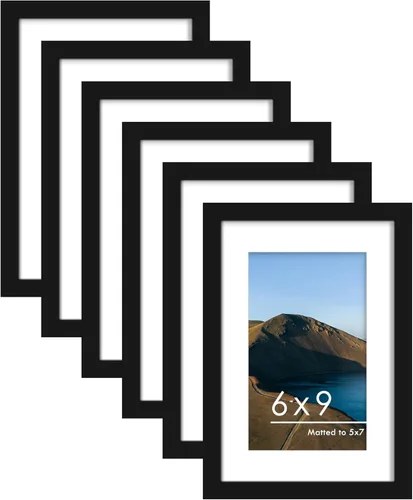 Miniatura 22 de PEALSN - Juego de 6 portarretratos de 5 x 7 pulgadas para fotos de 4 x 6 pulgadas con paspartú/5 x 7 pulgadas sin paspartú, para montaje en Negro