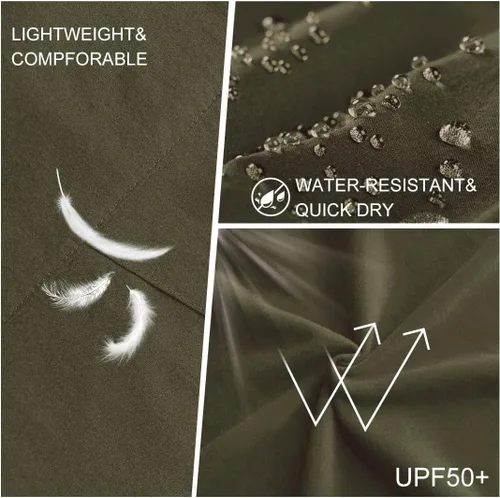 Miniatura 5 de Arunlluta Pantalones de senderismo para hombre, pantalones de viaje para senderismo, resistentes al agua, pantalones de trabajo para hombre