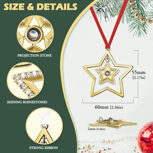 Miniatura 3 de 3 adornos colgantes para árbol de Navidad, decoración de árbol de Navidad de metal, para fiestas en interiores, hogar, familia, fiesta de mascotas