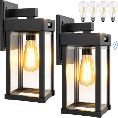 Miniatura 8 de Luces Solares de Pared para Exteriores, Aplique con Sensor de Movimiento con 3 Modos de Iluminación, Luminarias de Porche Exterior del Atardecer al
