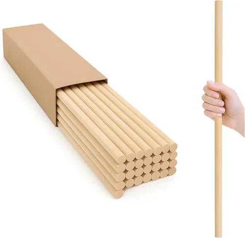 Miniatura 10 de 10 varillas de madera de abedul – Varillas de madera de 24 x 1/2 pulgadas de largo para manualidades de madera sin terminar, suministros