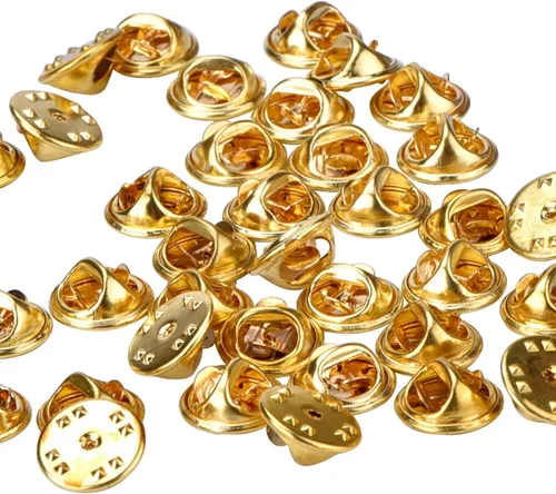 Miniatura 4 de Onwon 30 piezas de latón mariposa Cluth Insignia Insignia Embragues – No requiere herramientas, cierre de pasador de metal a granel, cierre de Dorado