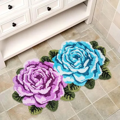 Miniatura 46 de USTIDE Alfombra de girasol esponjosa, alfombra suave y lanuda de flores, hecha a mano, alfombras modernas, lavables, para sala de estar, lavandería