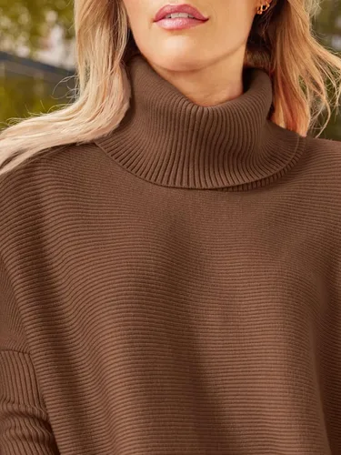 Miniatura 2 de LILLUSORY Women's Turtleneck Oversized Sweaters 2023 Fall Long Batwing Sleeve Spilt Hem Tunic Pullover Sweater Knit Tops